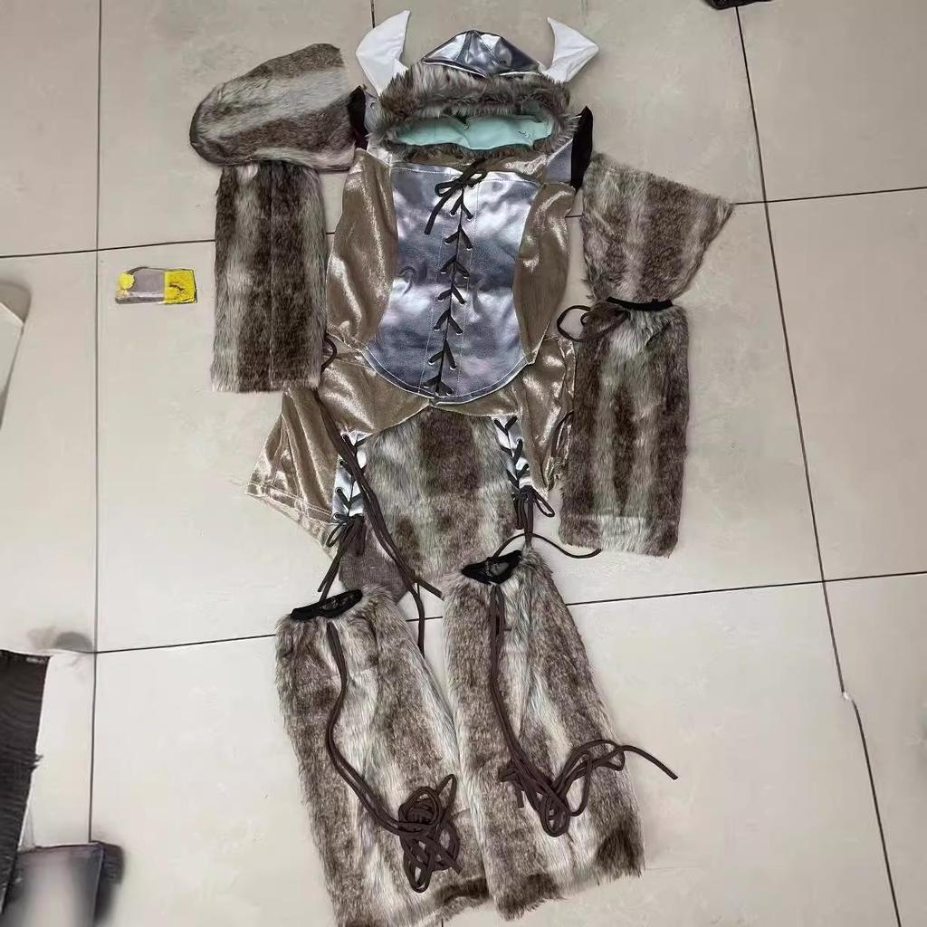 Disfraz de Guerrero Demonio Toro Vikingo Pirata de Halloween para Mujer