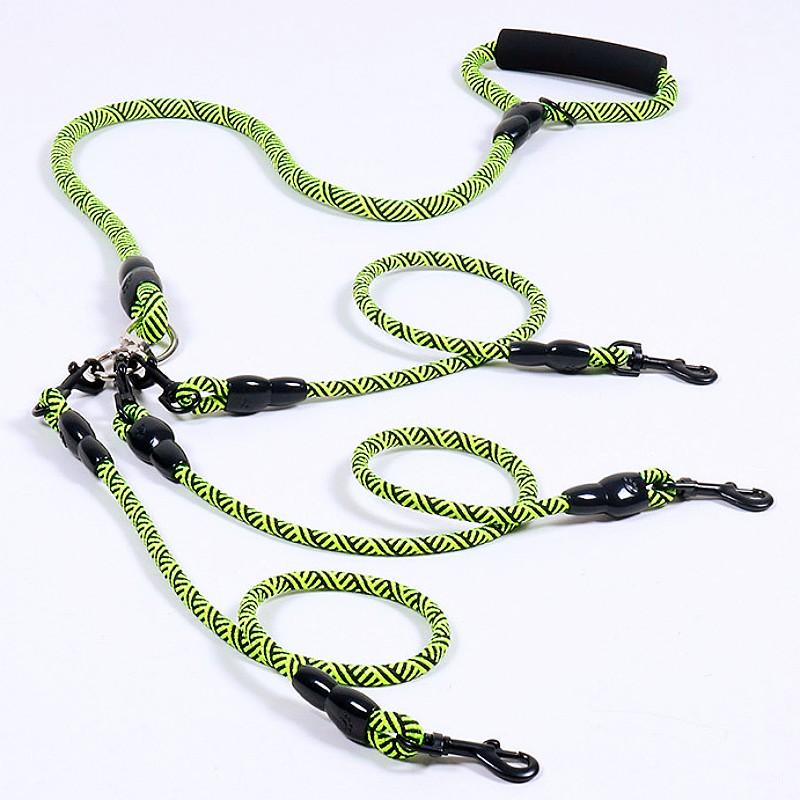 Dog Leash One-drag-three Dogs Leashes Double-head Leash for Dogs Walking Detachable Leashes Soft Handle Dog Chain Pet Products