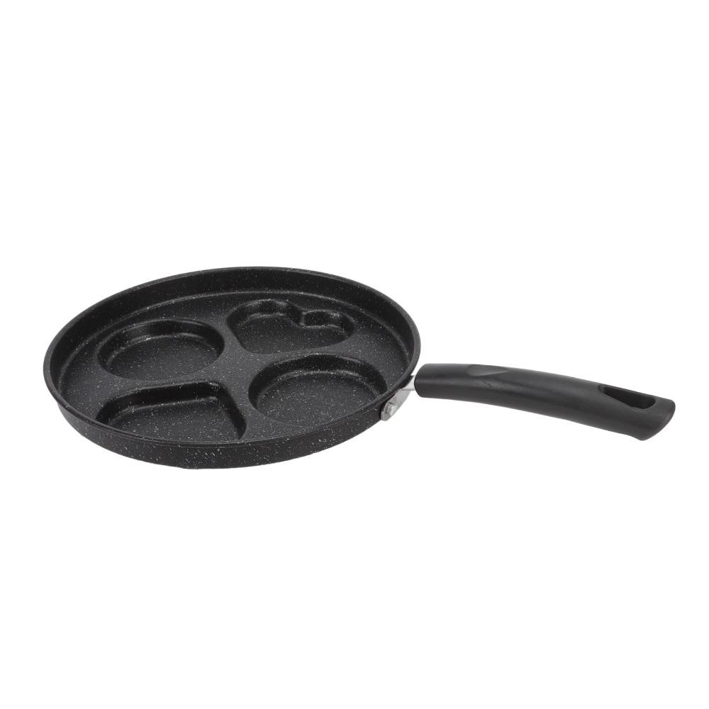 Aluminum Alloy Egg Frying Pan Black Breakfast Cooker Pan Durable Frying Pan Pancake Bacon Burger