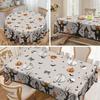 1 Retro Halloween Tablecloth, Brown Skull Background, Country Grid And Pumpkin, Halloween Gift