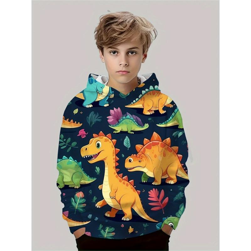 Kids Clothes Boys Hoodies Long Sleeve 3D Dinosaurs Print Children Spring Fall Clothes Casual Stylish Outdoor Boy Clothes Tops