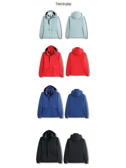 Unisex Waterproof & Windproof Hooded Fashion Storm Jacket, 3-in-1 Design for Outdoor Sports