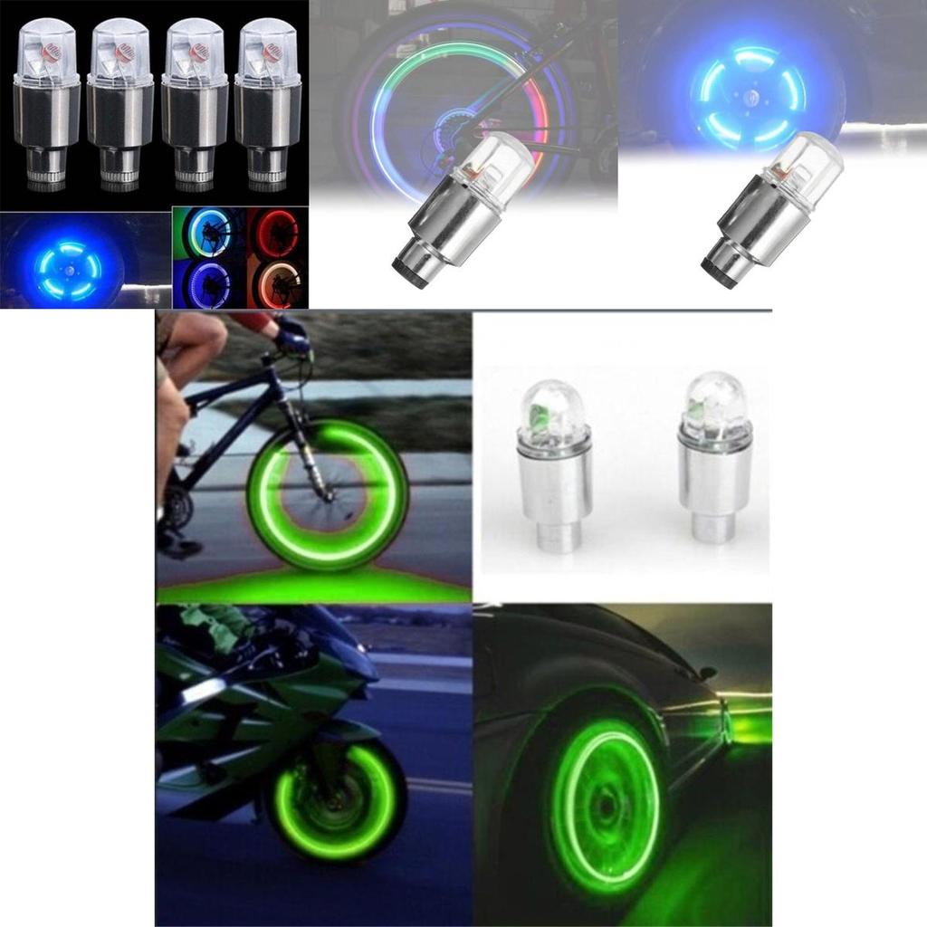 Bright Multicolor Motorcycle Car Tire Valve Cap Lights With Sensory Shock Wheel Accessories