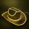 LED Luminous Cowboy Hat - Western Style for Men & Women, Large Brim Straw Sun Hat for Summer and Outdoor Performances