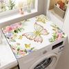 Staubdichte und schnelltrocknende Kühlschrank- und Waschmaschinen-Abdeckmatte mit elegantem Blumenmuster