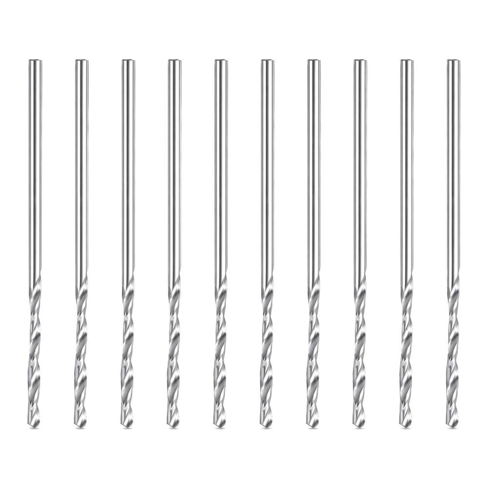 10pcs Uncoated Bright Finish Straight Shank Drill Bits Micro Drill Bits For Jewelry Making