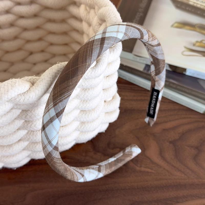 

Женские и девичьи повязки на голову из клетчатой ткани шириной 1,5 см с поролоновой подкладкой для повседневной носки весной/летом. Милые повязки для волос