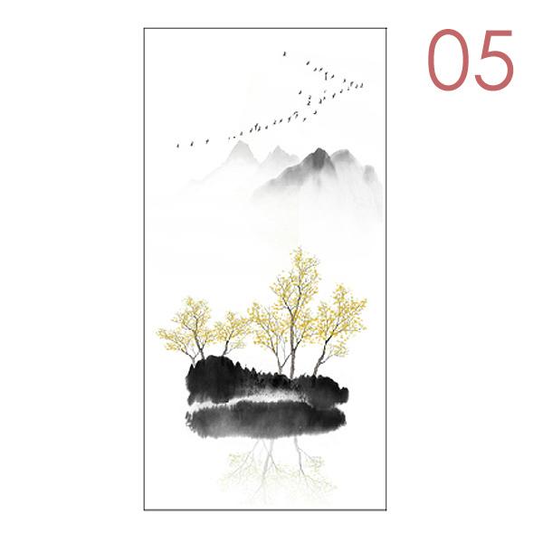 Chinesische künstlerische Landschaftsmalerei Fensterfolie Undurchsichtig Statisch haftend Ohne Klebstoff Dekor Glasaufkleber Fenster-Sichtschutzfolie