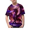 Children's Boy's Clothing Fashions Megalosaurus 3D Print Graphic T Shirts Outdoor Casual Summer Short Sleeves Children's T-Shirt