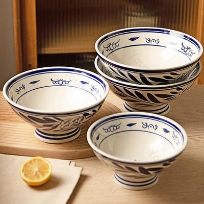 Ciotole in Ceramica Stile Giapponese Retrò Stoviglie Hotel di Lusso Ristorante Ciotola Deliziosa per Ramen Casa Creativa Squisita Ciotola per Zuppa