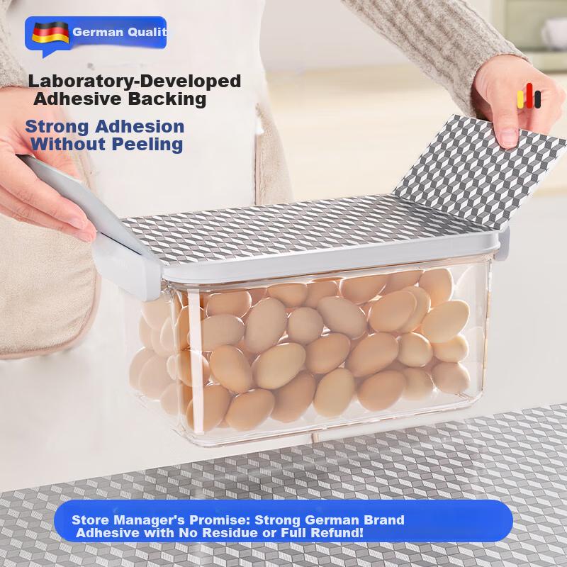 Washi Kitchen Oil-Proof Sticker High-Temperature Resistant Waterproof Aluminum Foil Self-Adhesive Thickened Cube Grid 10*0.6m