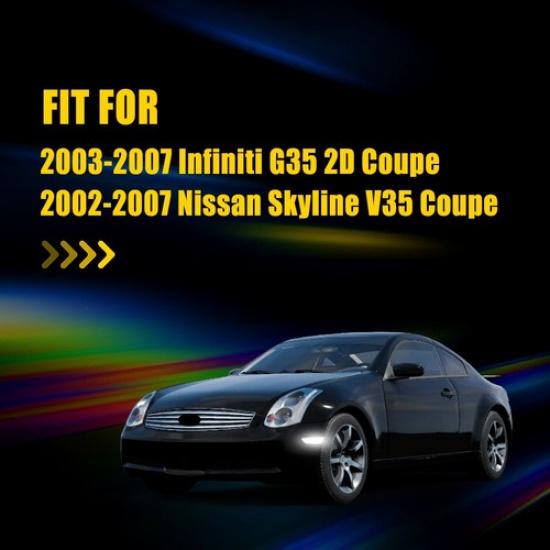 Pair Front Clear White Side For Marker LED Light Skyline Nissan V35/Infiniti G35