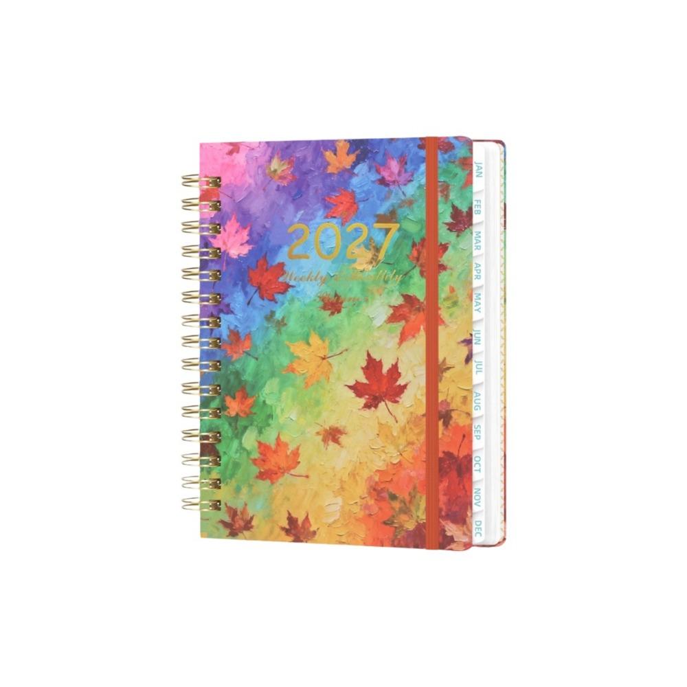 Spiral Bound Floral Spiral Notebook Floral Pattern Schedule Book for Work Office School Supplies