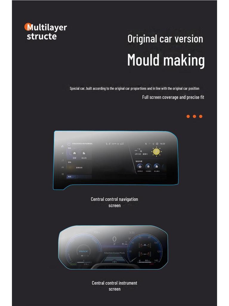 24 Toyota Prado LC250 Navigation Screen Tempered Film for Interior Modification