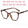 Spring Leg Anti-Blue Light Oval Prescription Eyeglasses Women  Cat Eye Short-Sight Eyewear Diopter 0 -0.5 -0.75 -1.0 To -6.0