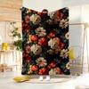 Fresh Flowers Throw Lightweight 240G Flannel Blanket Soft Skin-Friendly For Summer Cooling