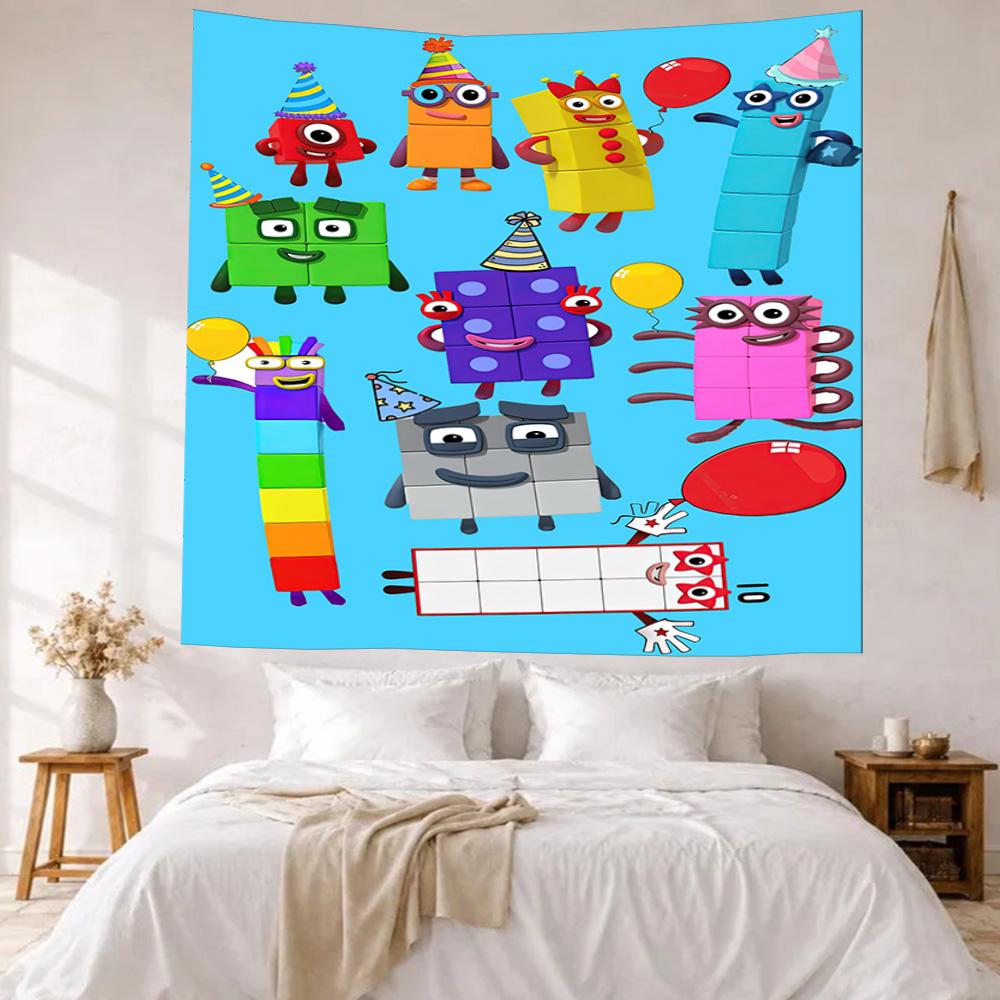 Numberblocks Wall Decor Tapestry Art For Pet Memorial Birthdaywedding Party Backdrop Family Gift