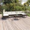 Vidaxl 8-Cz. Garden Lounge Set, Cushions, PE Rattan, Brown