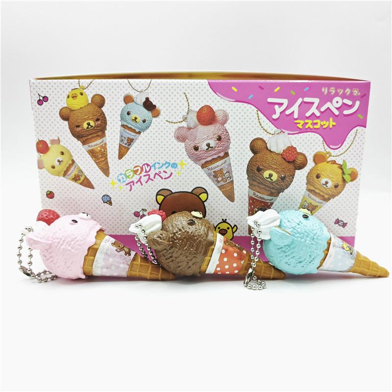 Rilakkuma Cream Ice Action Figure Model Pvc 6piece Set Decor Collectible Gift