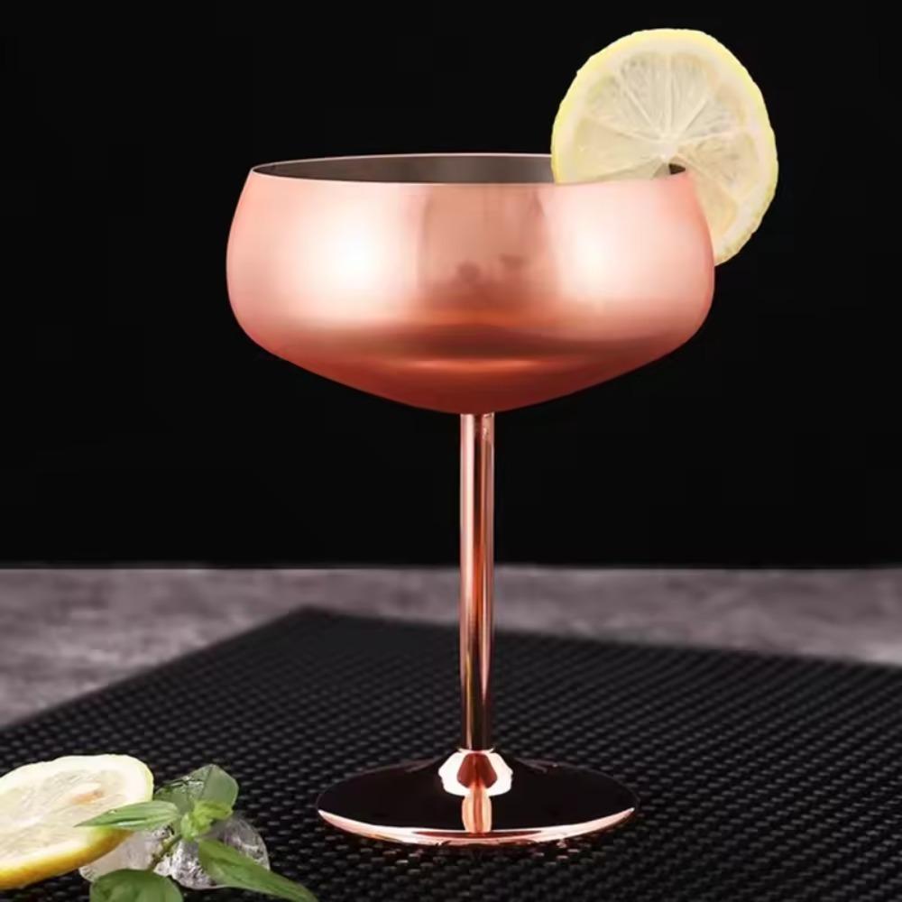 450ml Stainless Steel Cocktail Glass Wide Mouth Champagne Glass Drinkware Goblet  Kitchen