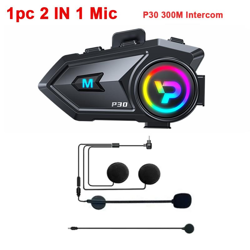 

P30 Pro Motorcycle Helmet Bluetooth Headset Intercom Distance 500M IP56 Dust And Waterproof Voice Assistant Mixing Music Sharing