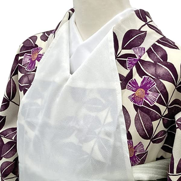 Kyoto Kimono Yuzen Kimono Apron, Women's, Lace Apron, Easy-to-Wear Apron, Solid Color (White)