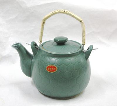 Kikko Steingut-Teekanne (Hochwertig Hitzebeständig) 1,5 Liter Grün