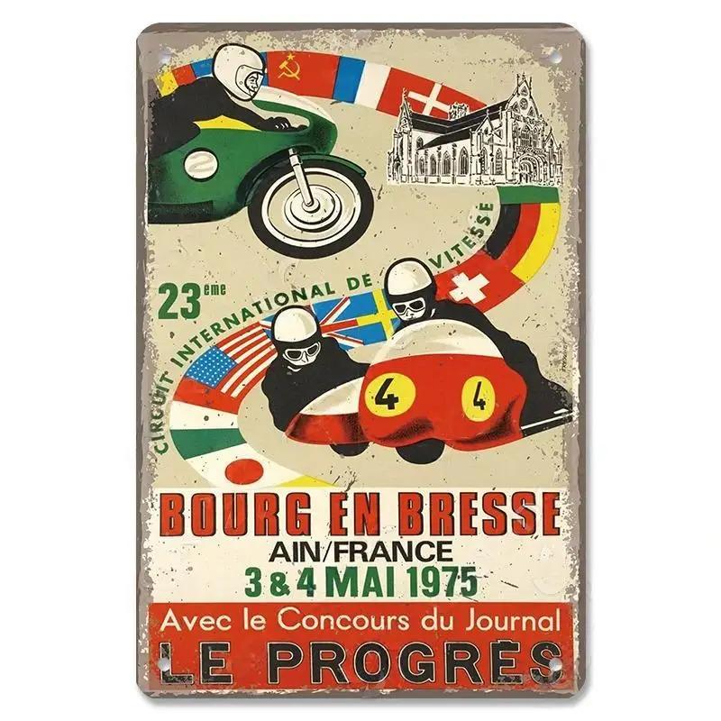 Vintage Metal Sign Motorcycle Poster Decor TT Racing Metal Tin Plate Living Room Wall Garage People's Cave Restaurant Art Decor