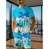 Summer Fashion Men's Suit, Digital Print T-shirt and Shorts Two-piece Set