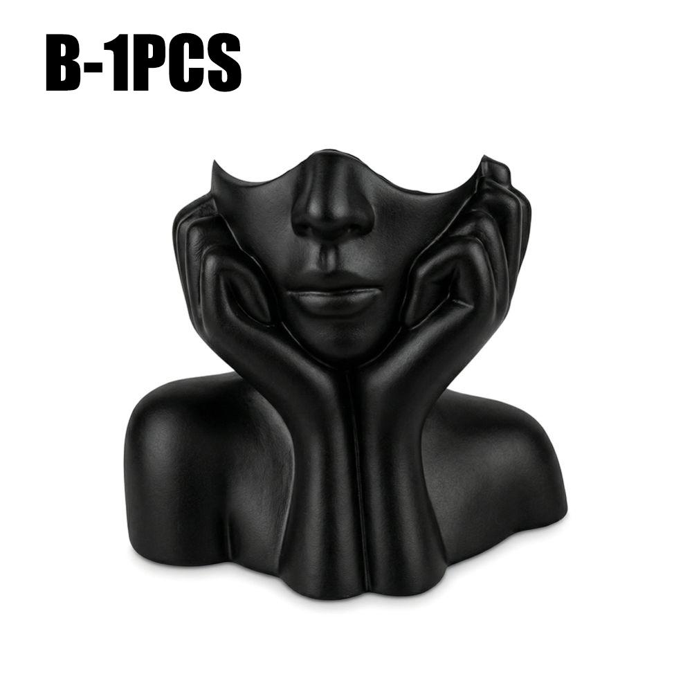 Gesicht Körper Kunst Make-up Pinselhalter Schreibtisch Aufbewahrungs-Organizer Badezimmer Kosmetik Aufbewahrungsbox Halbgesichts Porträt Kunst Vase Dekor
