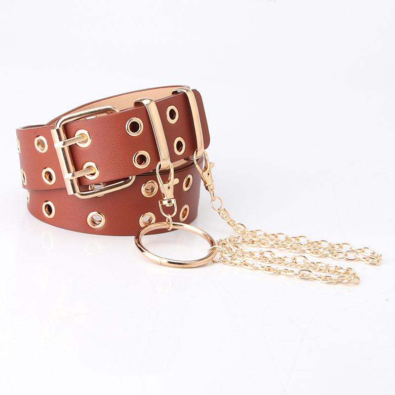 Punkinspired Pu Chain Waist Belt For Streetwear And Hiphop Style Women