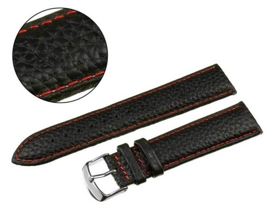 Pasek pacific 14 mm xl w71l poljot czarny pasek, czerwone przeszycie