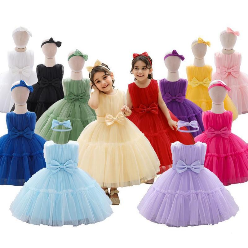 Girls Princess Tulle Dress Weddings Birthdays Toddler Party Gown