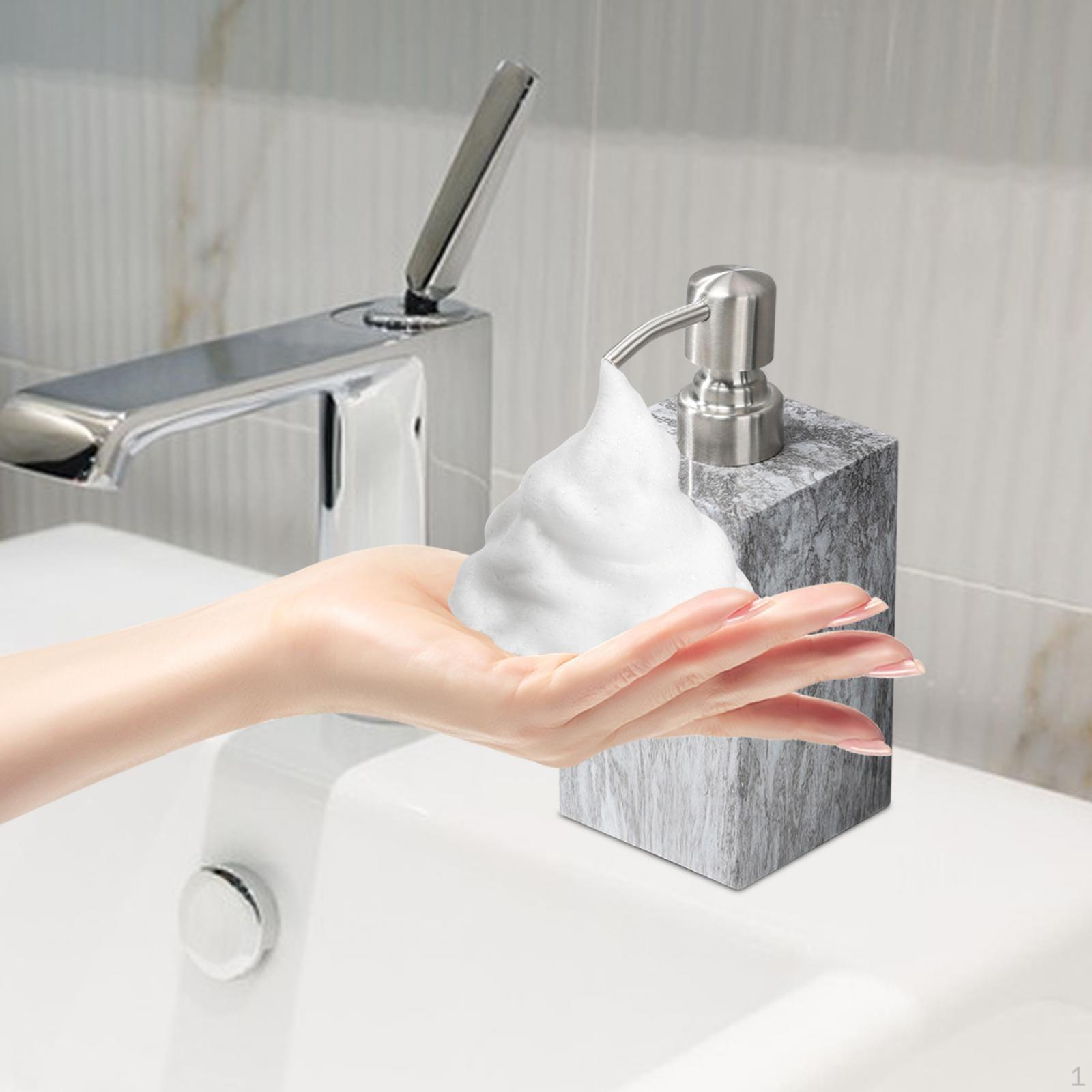 

Элегантный дозатор мыла емкостью 500 мл для ванны и кухни grey rim texture