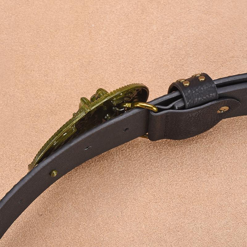 Vintage Punk Belt Men'S Casual Rivet Belt Zodiac Belt