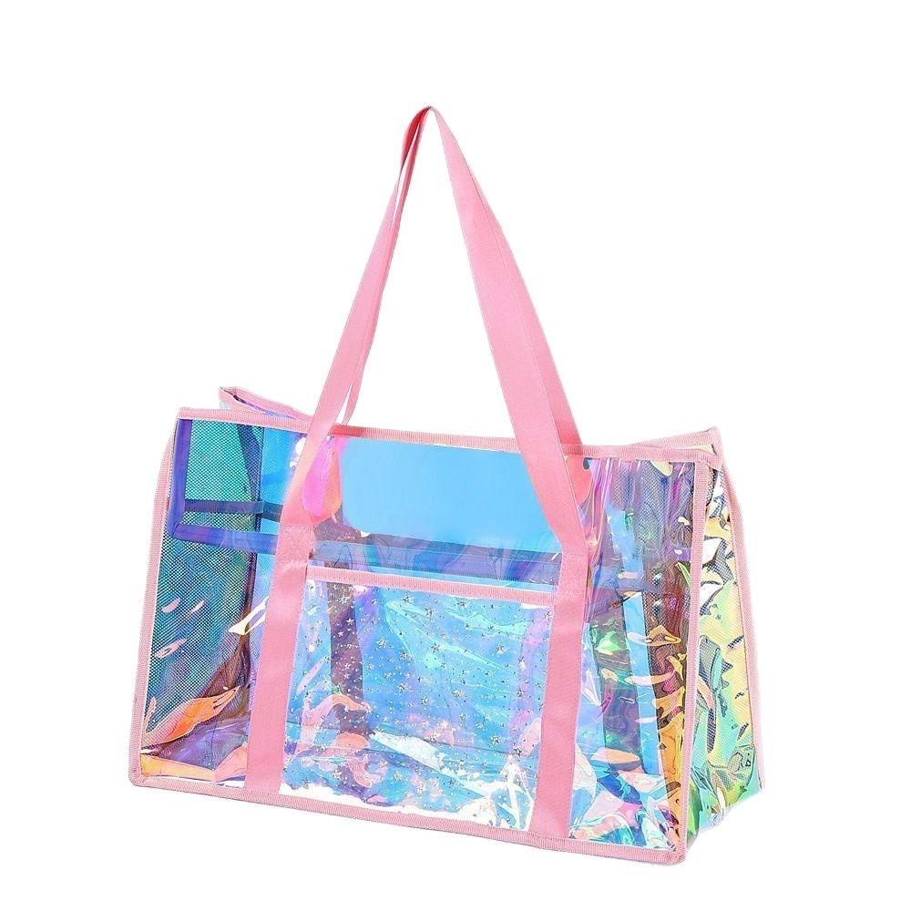

Laser shoulder iride-colored handbag dazzling TPU shoulderbag beach tote bag
