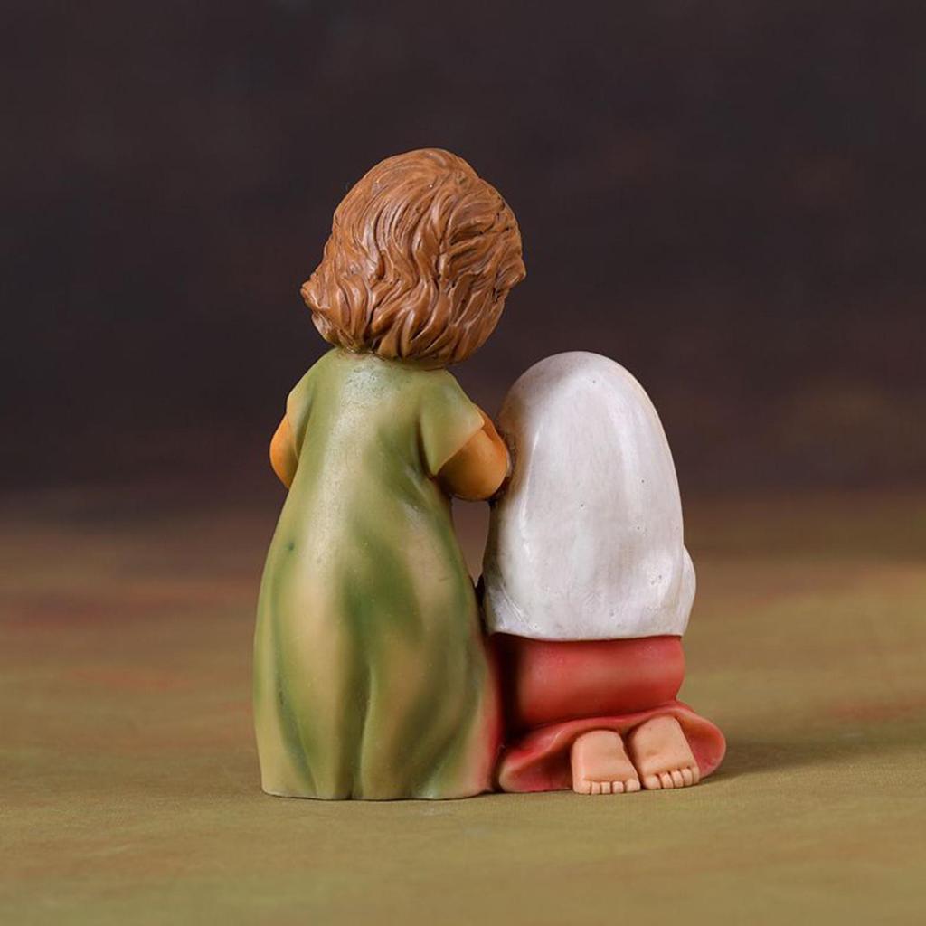 Cartoon Holy Family Statue Decoration Resin Christmas Nativity Scene Decor Figurine Desktop Birth Of Jesus Statue Home Decor