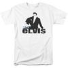 Elvis - Blue Suede Adult T-Shirt In White