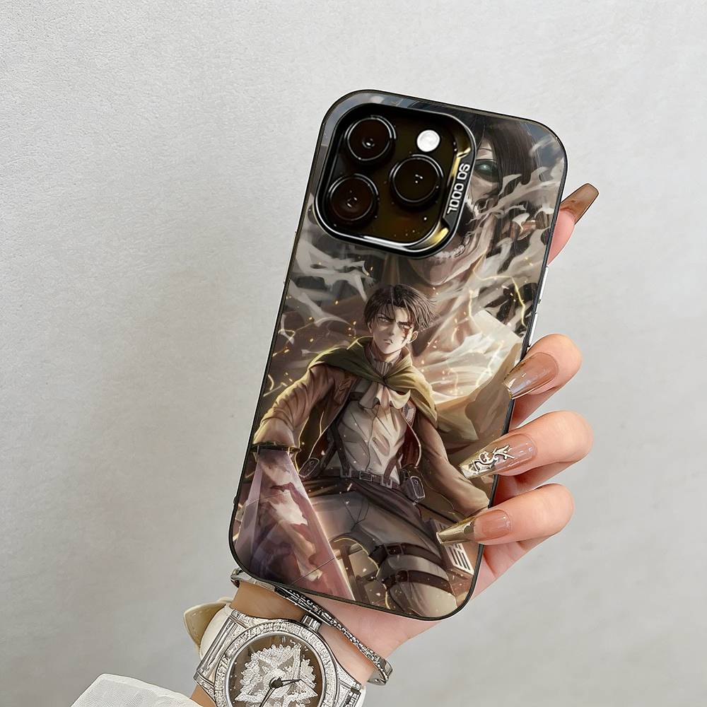 Anime Attack On Titan Phone Case For iPhone 17,16,15,14,13,12,11 Plus,Pro Max,XS,Colorful Silver Black Cover