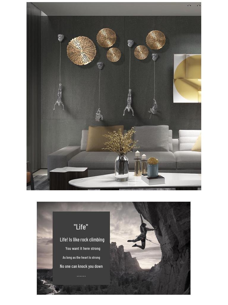 Retro Industrial Rock Climbing Wall Art for Living Room