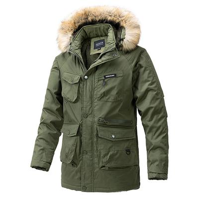Zimowy gruby kardigan Męska kurtka uliczna Odzież Parka Odpinana bluza z kapturem i ocieplana kurtka