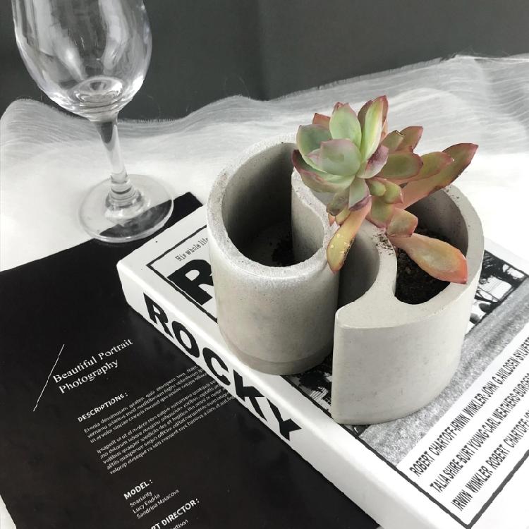 Stampo per Vaso da Fiori in Silicone Stampo per Piantine Succulente Stampo in Cemento e Gesso Stampo Rotondo in Cemento di Cemento per Portapenne Fai da Te, Decorazioni per la Casa