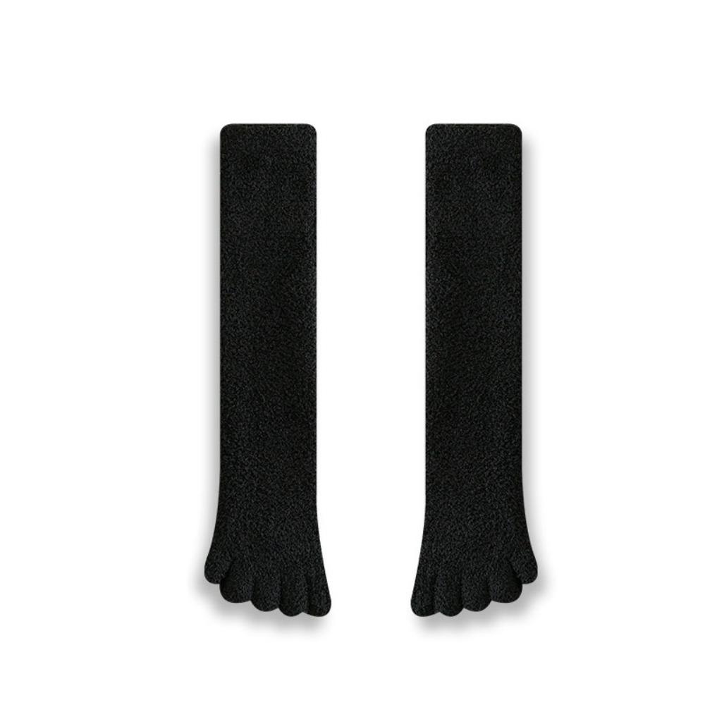 Solid Color Five Finger Stockings Coral Fleece Floor Plush Long Socks Split Toe Stockings Autumn