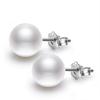 Copper Pearl Earrings Women Fashion Elegant Fresh Pure Copper Geometric Design Stud Earrings