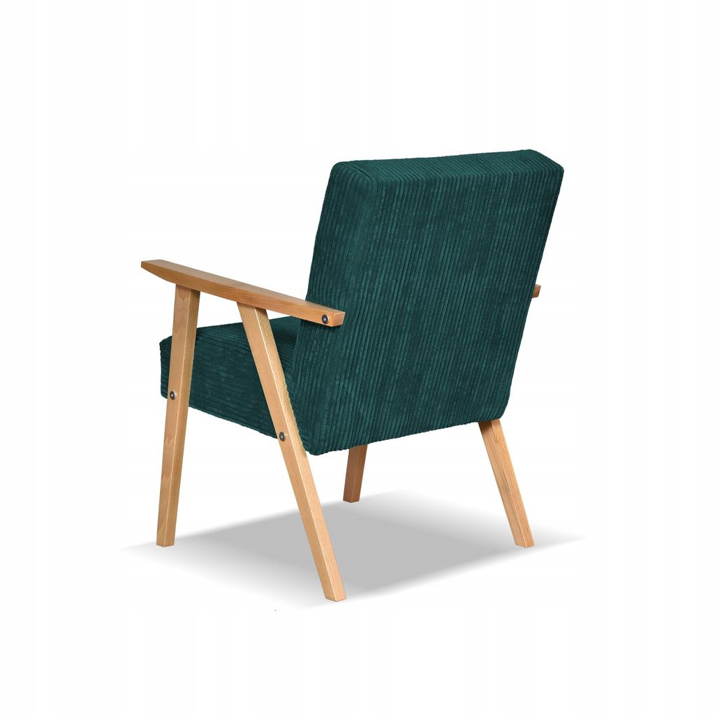 Armchair In PRL Retro Vintage Style SOLER Family Furniture Green Corduroy Anafi