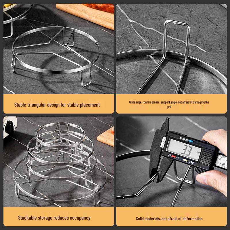 Thickened Stainless Steel Elevated Steaming Rack & Heat Insulation Mat