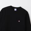 Champion Long Sleeve Crew Neck Sweatshirt with Embroidered Size Size L Men's Logo, C3-W005Z, Black,