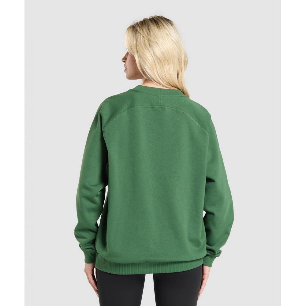 Gymshark Training Oversized Fleece Sweatshirt Classic Green B5a9r Ec20