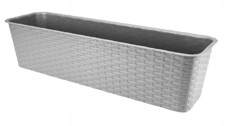 Balcony flowerpot rattan box gray 60 cm