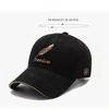 Feather & Freedom Embroidered Baseball Cap Black Washed Peaked Hat Summer Adjustable Sunshade Cap Suitable For Outdoor Sports